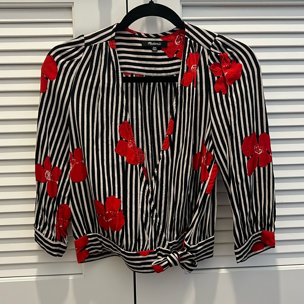Madewell Wrap Top in Candied Orchids